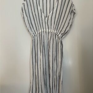 Elegant Striped Black and White Dress